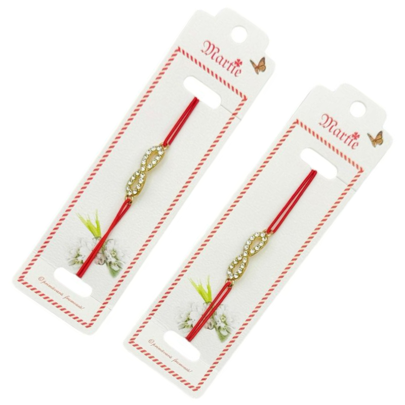 Bratara Martisor, Infinity Love, snur rosu elastic, model 2025 [3]