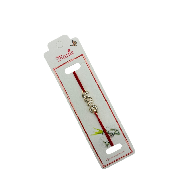 Bratara Martisor, LOVE, snur rosu elastic, model 2025 [2]