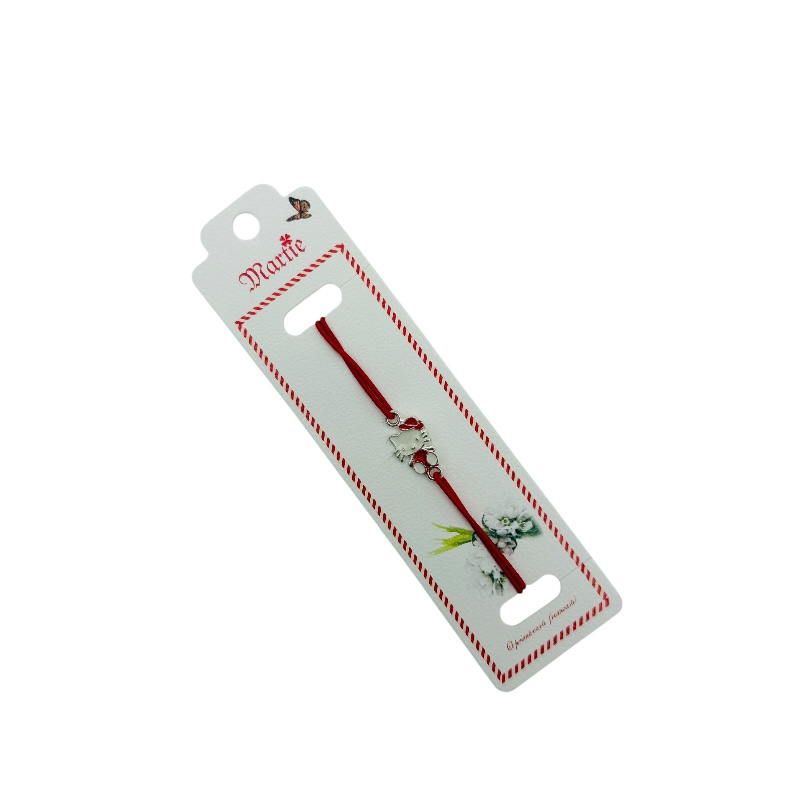Bratara Martisor, Pisicuta Adorabila, snur rosu elastic, model 2025 [2]