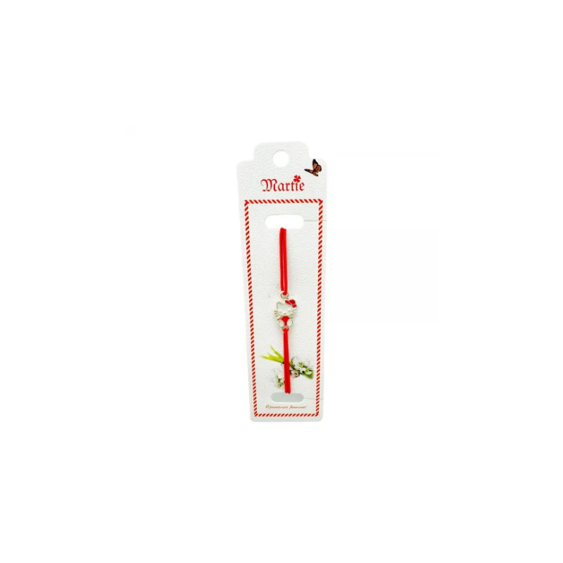 Bratara Martisor, Pisicuta Adorabila, snur rosu elastic, model 2025 [1]