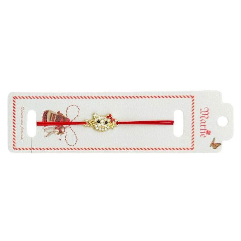 Bratara Martisor, Pisicuta Simpatica, snur rosu elastic, model 2025 [2]