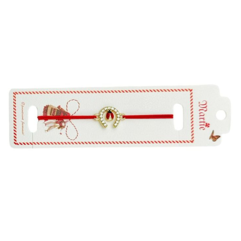 Bratara Martisor, Potcoava Norocoasa, snur rosu elastic, model 2025 [2]