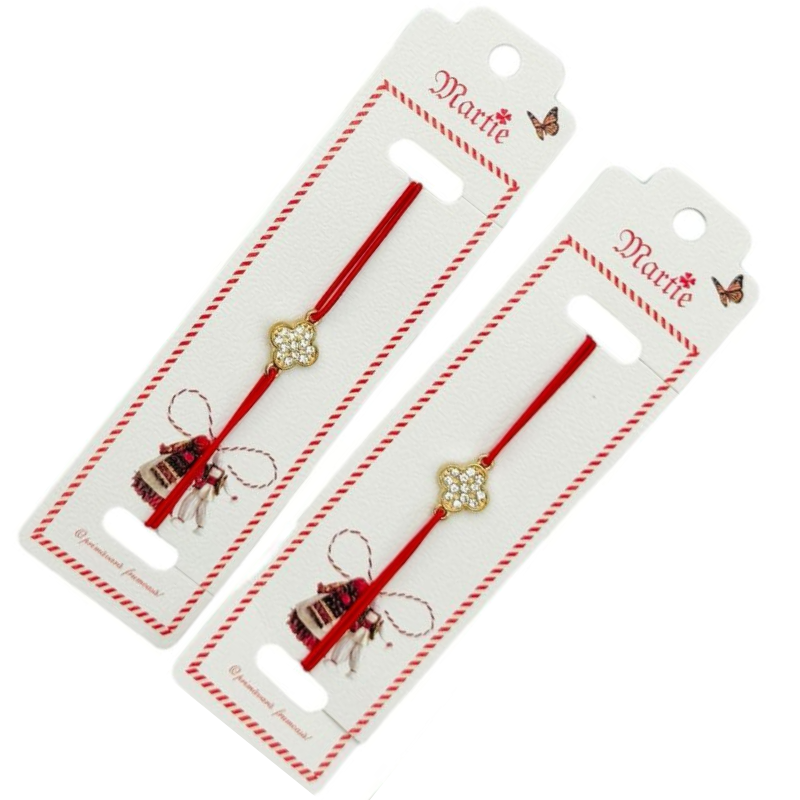 Bratara Martisor, Talisman Norocos, snur rosu elastic, model 2025 [3]