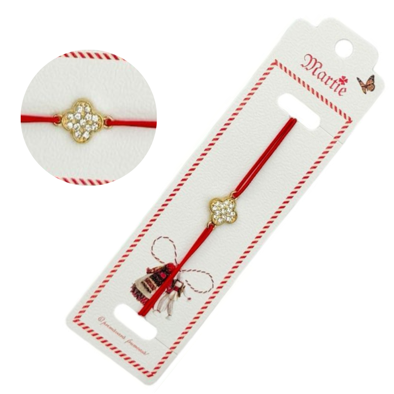 Bratara Martisor, Talisman Norocos, snur rosu elastic, model 2025 [1]