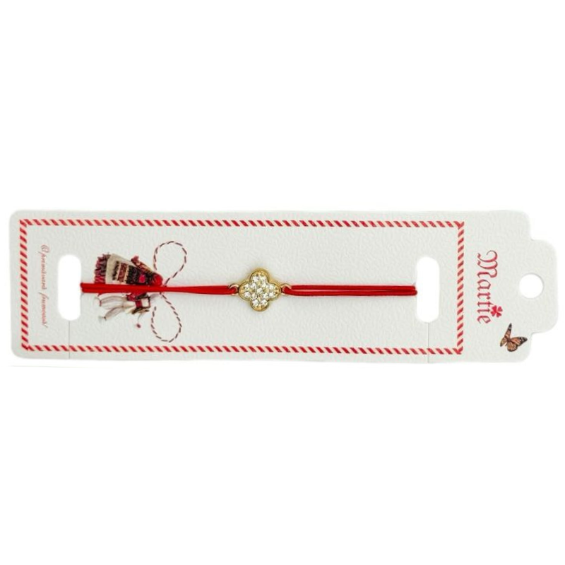 Bratara Martisor, Talisman Norocos, snur rosu elastic, model 2025 [2]