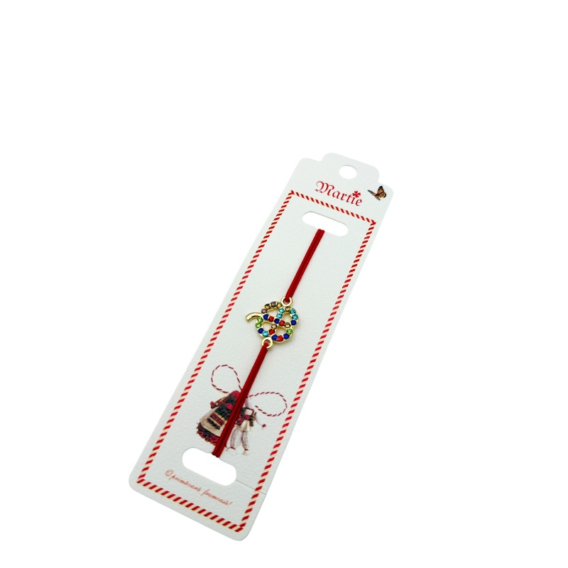 Bratara Martisor, Trifoi Norocos, snur rosu elastic, model 2025 [1]
