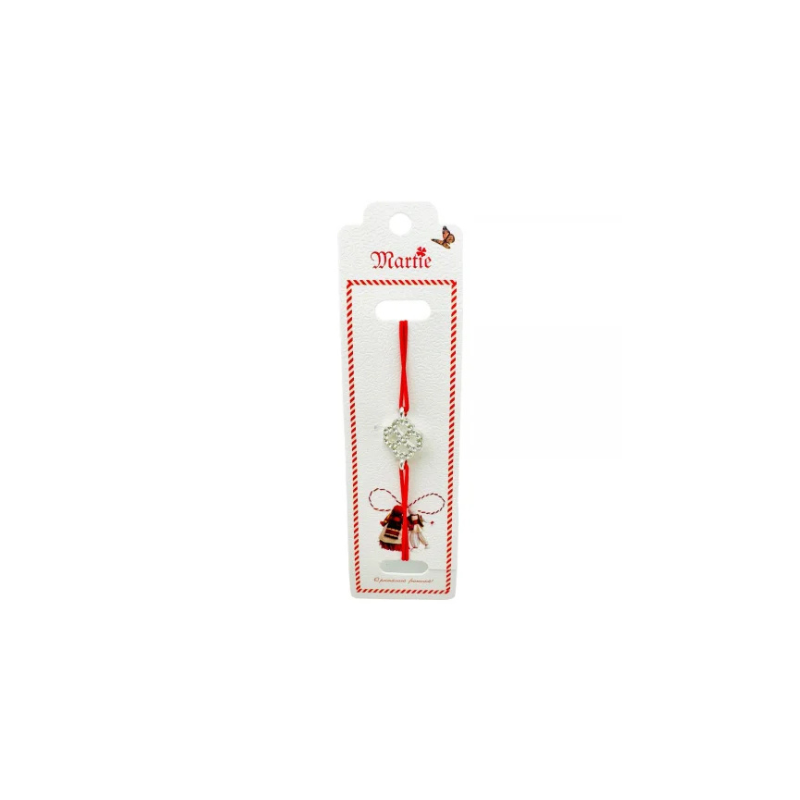 Bratara Martisor, Trifoi Norocos, snur rosu elastic, model 2025 [1]