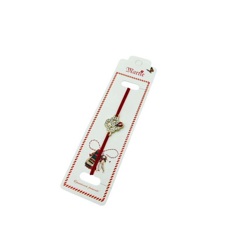 Bratara Martisor, Trifoi Norocos, snur rosu elastic, model 2025 [1]