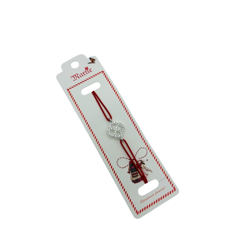 Bratara Martisor, Trifoi Norocos, snur rosu elastic, model 2025 [2]