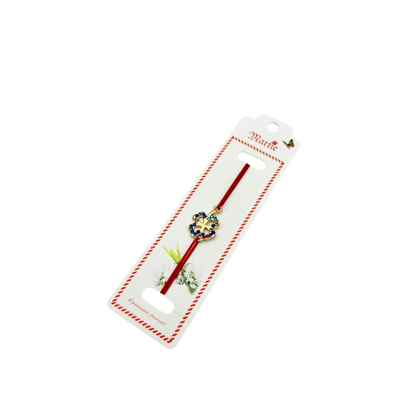 Bratara Martisor, Trifoi Norocos, snur rosu elastic, model 2025 [2]