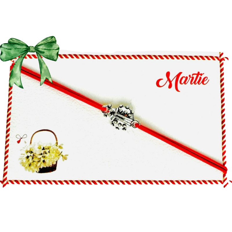 Set de 5 bratari reglabile Martisor, cu snur elastic si pandantiv gargarita – model 2025 [2]