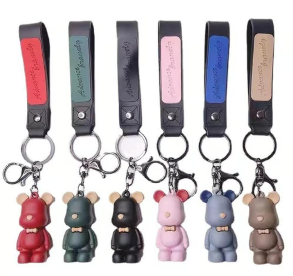 Breloc Accesoriu cu figurina din silicon Ursuleț Dragalas, diverse culori,   [3]
