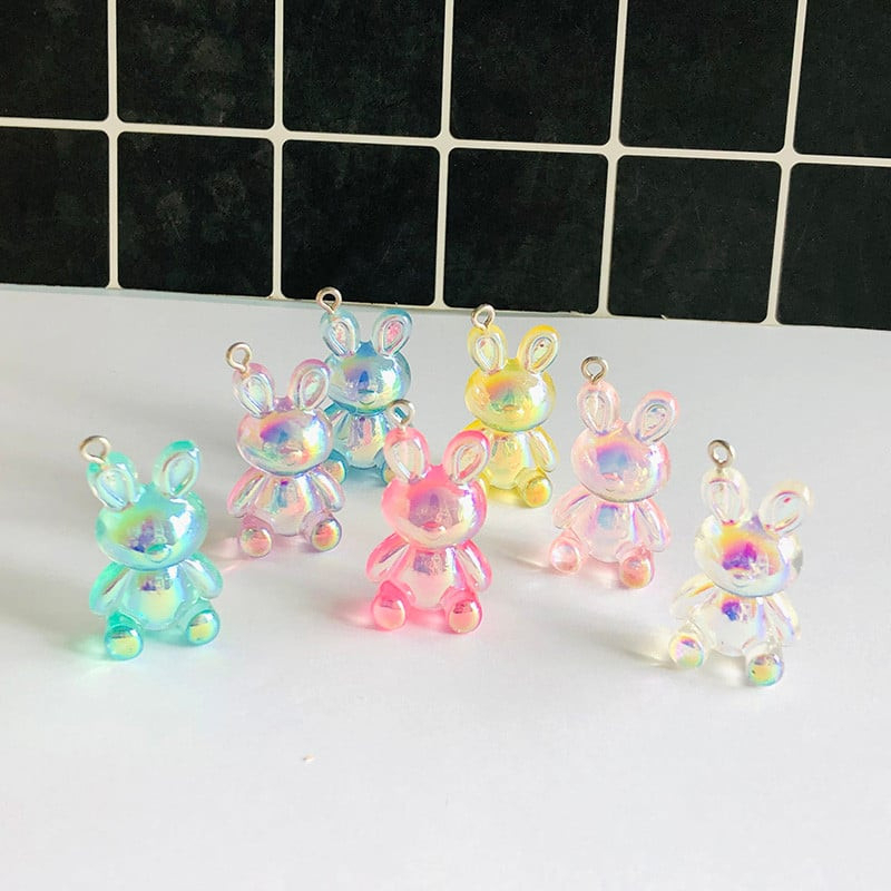 Breloc Accesoriu din silicon cu Figurina Iepuraș Dragut, diverse culori,   [4]