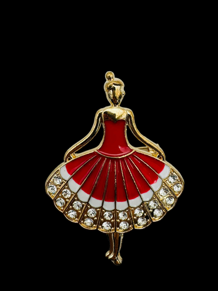 Set 10 Brosa Martisor, marime mare, Balerina Rosie, editie 2025, 6×5cm [1]