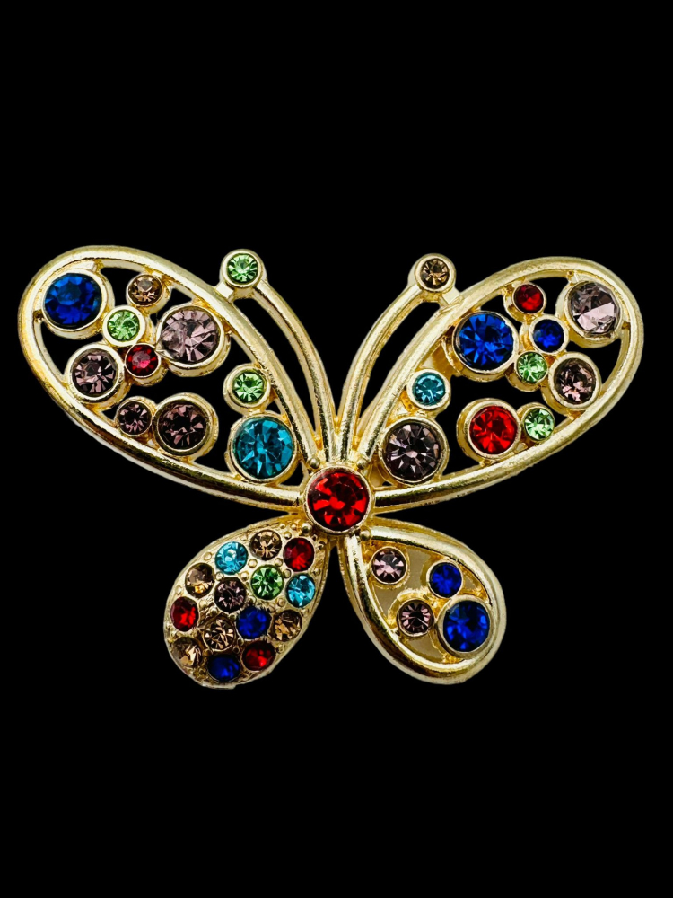 Set 10 Brosa Martisor marime mare, Fluture Stilizat cu Strasuri, editie 2025,6×5 [1]