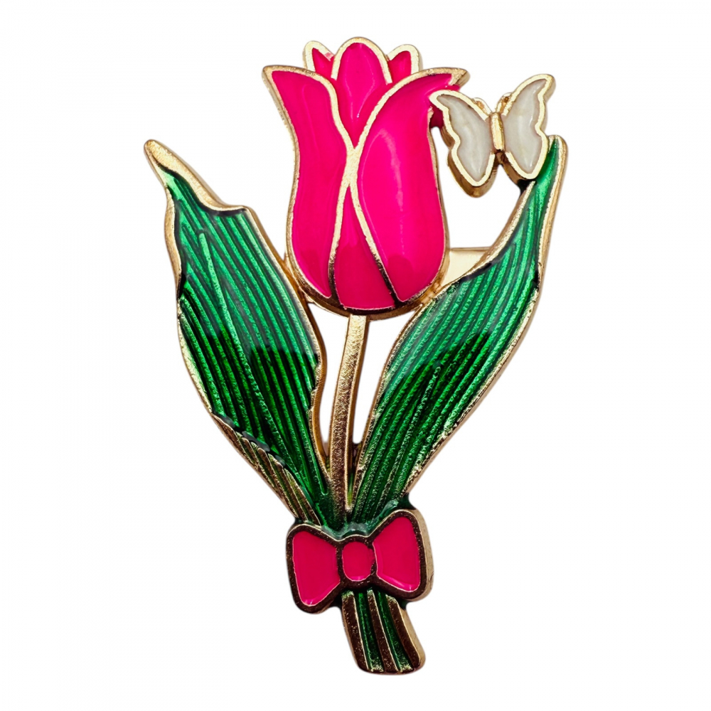 Set 10 Brosa Martisor marime medie, lalea dragalasa , ediție 2025, 4.5x3.5 cm [1]