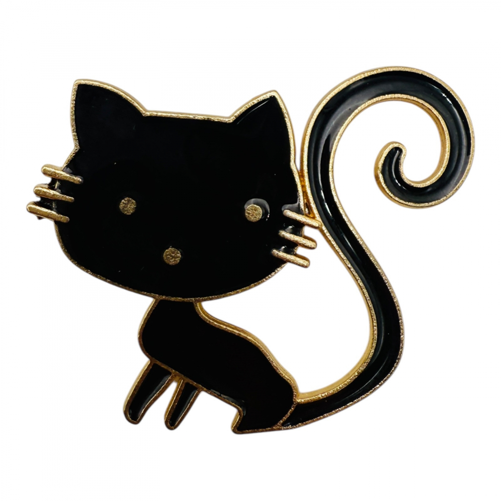 Set 10 Brosa Martisor, marime medie,pisicuță dragalasa neagra, ediție 2025, 4.5x3.5 cm [1]