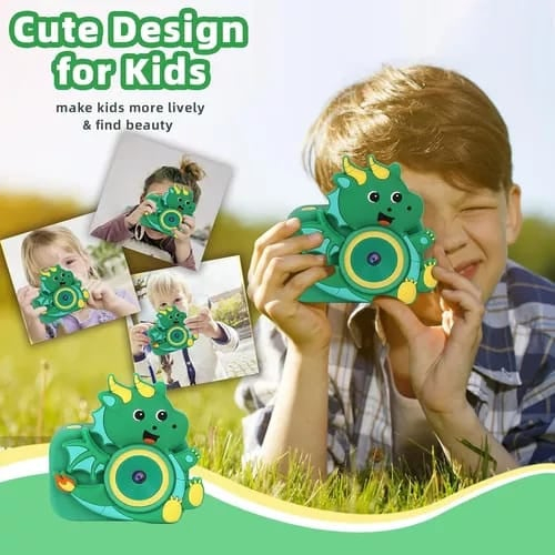 Camera foto digitala pentru copii, model dragon, display IPS, USB, suport card SD, 11.5×11.5×6cm  [2]