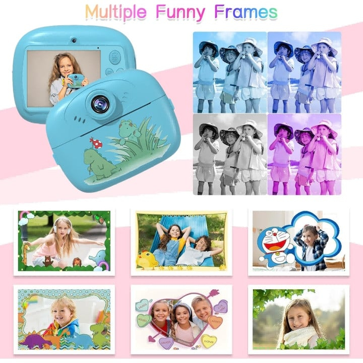 Camera foto instant pentru copii, printare, ecran 2.4inch, USB, jocuri incluse, o rola de hartie, suport card SD, 14×13×5cm  [3]