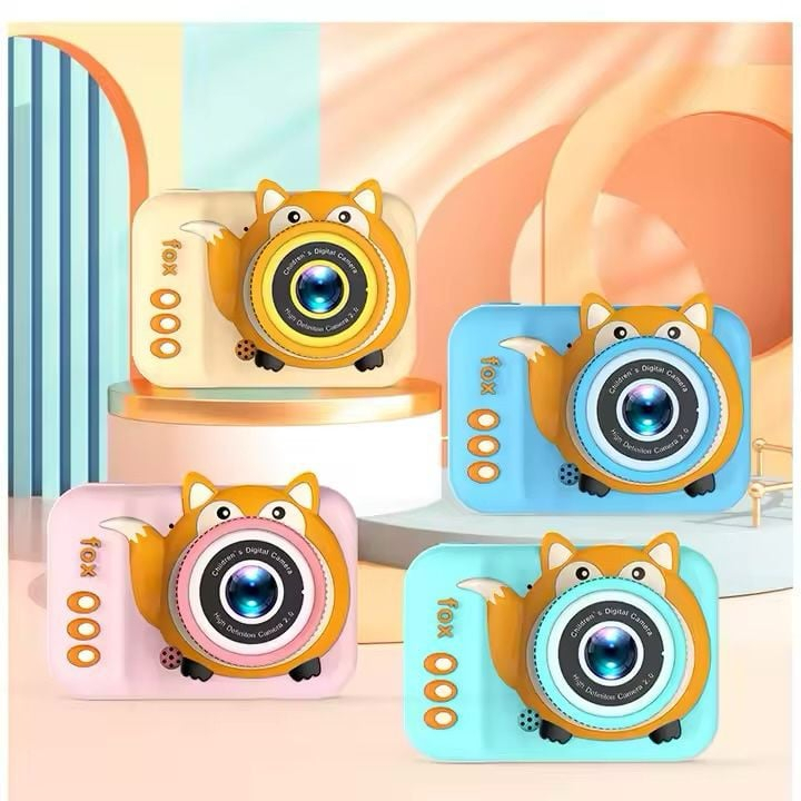 Camera foto pentru copii, model vulpita, display IPS, incarcare USB, suport card, jocuri, 12×12×6cm  [2]