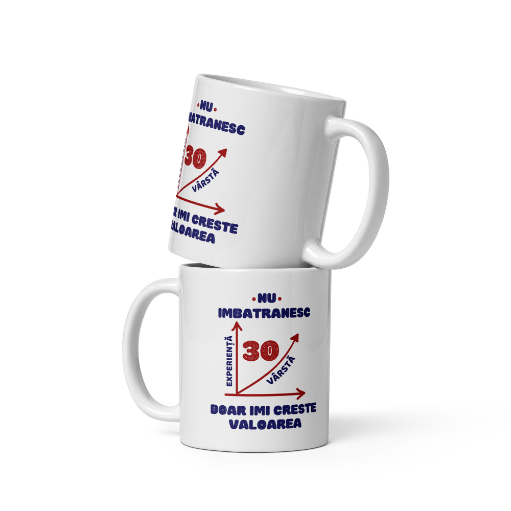 Cana ceramica cu mesaj motivational – Valoarea creste in timp – 330 ml  [2]
