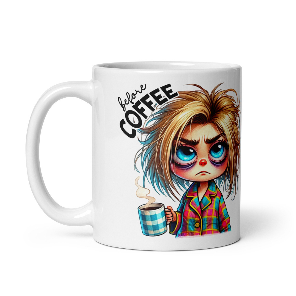 Cana cu Doua Fete, 330 ml, ceramica – Starea sincera dinainte și de după cafea,  [5]