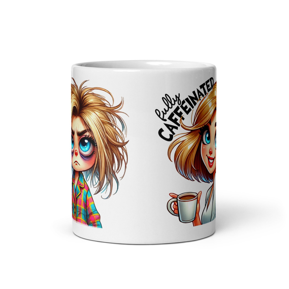 Cana cu Doua Fete, 330 ml, ceramica – Starea sincera dinainte și de după cafea,  [6]