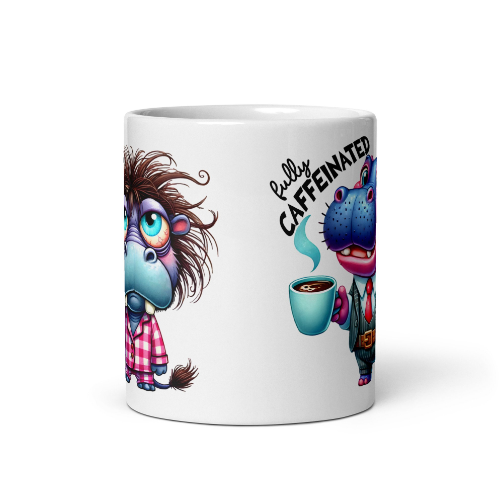 Cana cu Doua Fete, 330 ml, ceramica – Starea sincera dinainte și de după cafea,  [6]