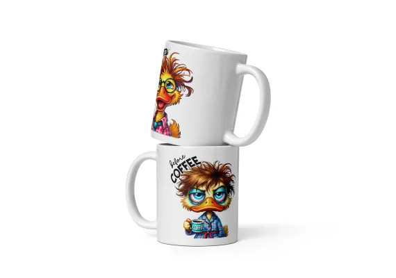 Cana cu Doua Fete, 330 ml, ceramica – Starea sincera dinainte și de după cafea,  [1]