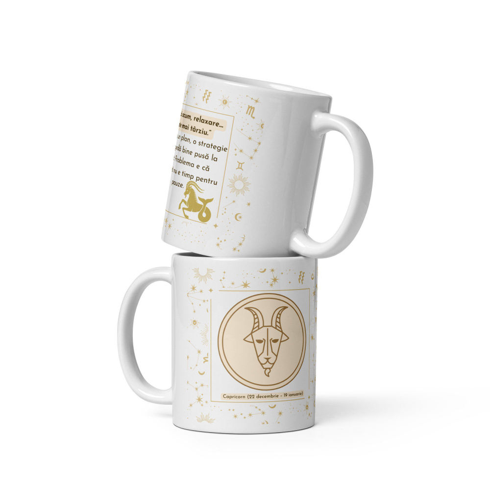 Cana personalizata „Capricorn – Ambitie si Determinare” – 11 oz. 330ml  [2]