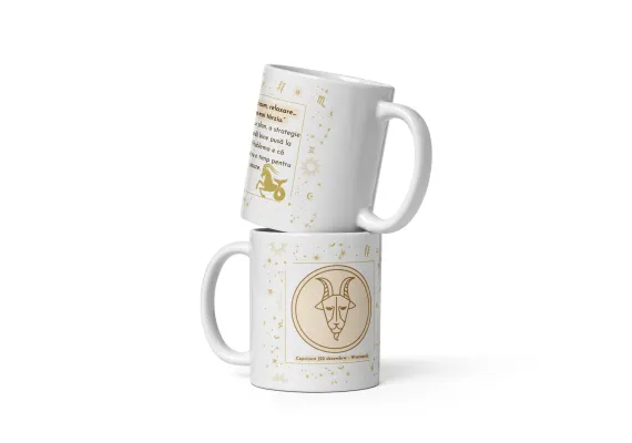 Cana personalizata „Capricorn – Ambitie si Determinare” – 11 oz. 330ml  [1]