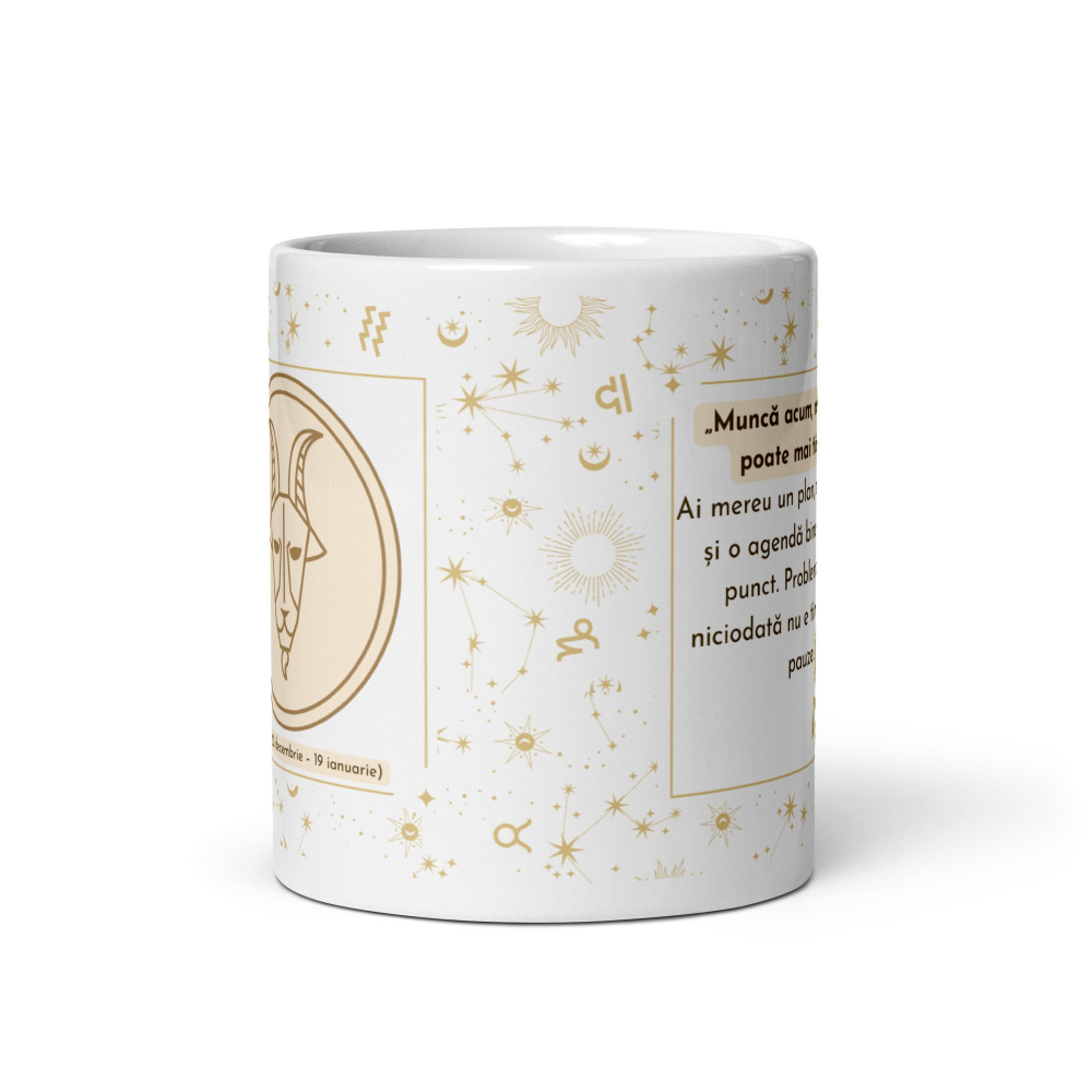 Cana personalizata „Capricorn – Ambitie si Determinare” – 11 oz. 330ml  [5]