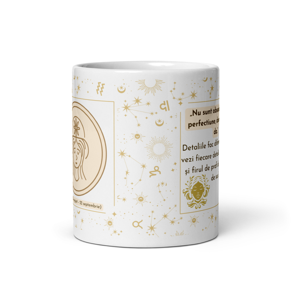 Cana personalizata „Fecioara – Precizie si Eleganta” – 11 oz. 330ml  [4]