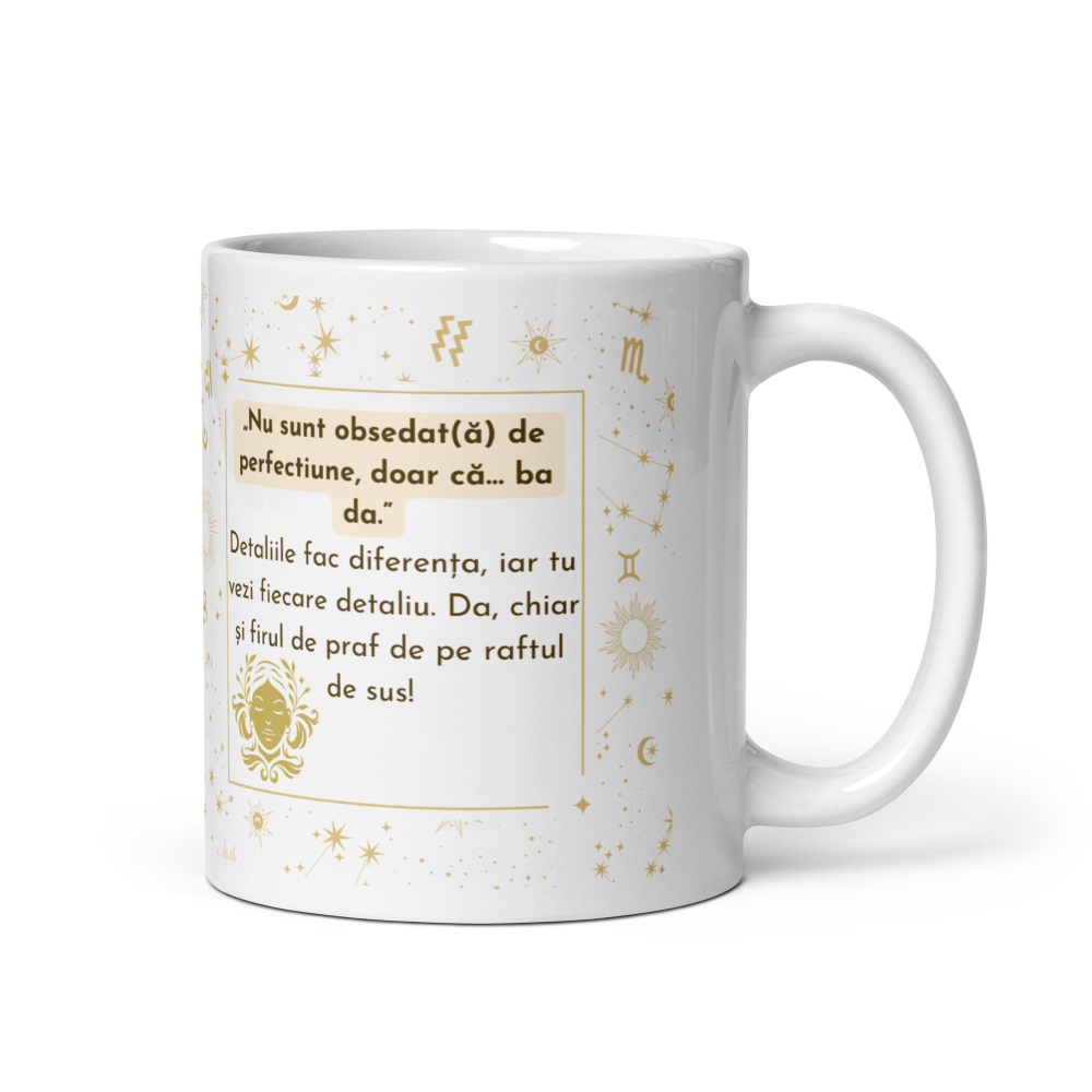 Cana personalizata „Fecioara – Precizie si Eleganta” – 11 oz. 330ml  [5]
