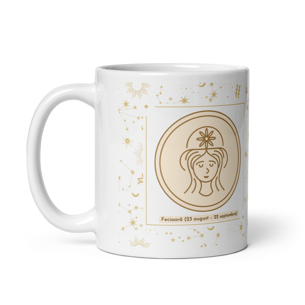 Cana personalizata „Fecioara – Precizie si Eleganta” – 11 oz. 330ml  [3]