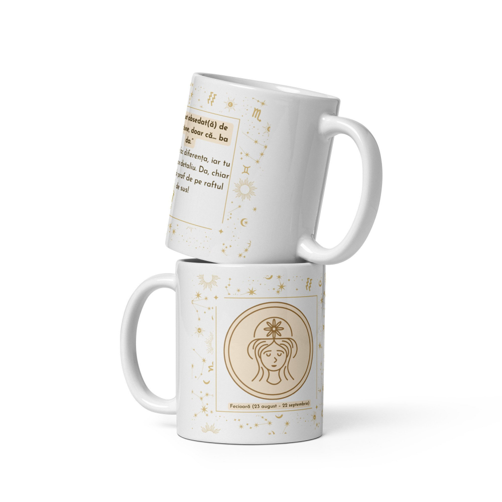Cana personalizata „Fecioara – Precizie si Eleganta” – 11 oz. 330ml  [2]