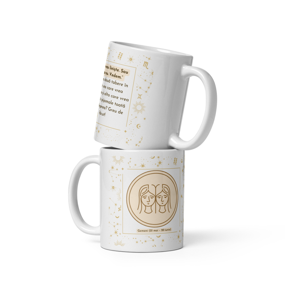 Cana personalizata „Gemeni – Energie si Creativitate” – 11 oz. 330ml  [2]