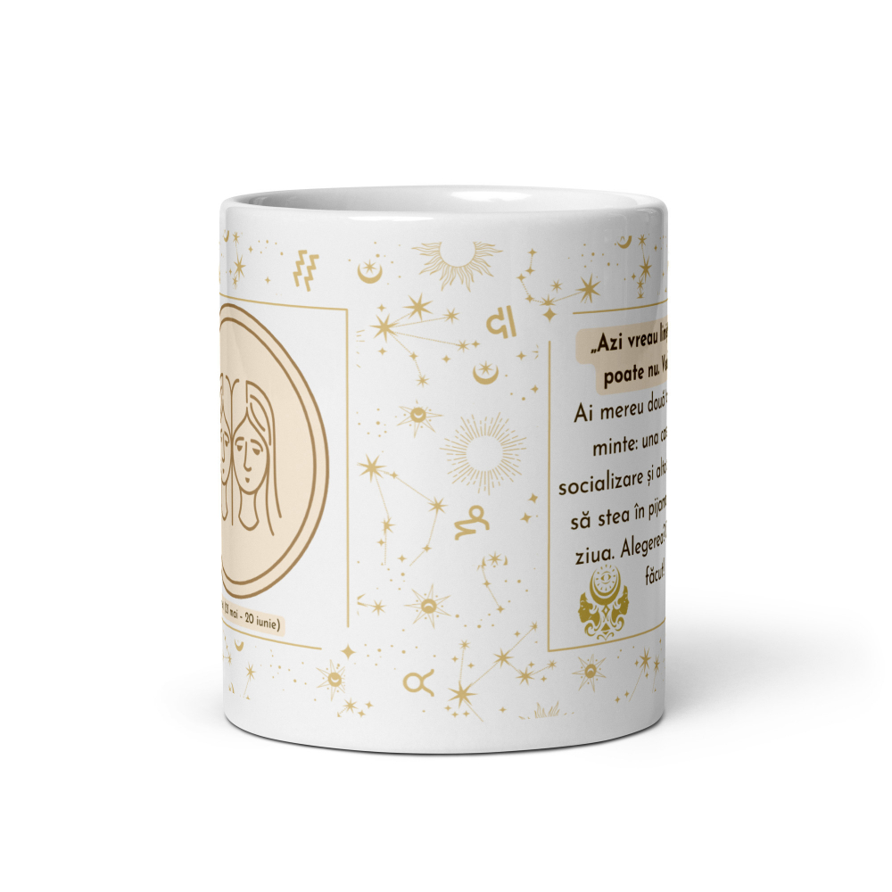 Cana personalizata „Gemeni – Energie si Creativitate” – 11 oz. 330ml  [4]