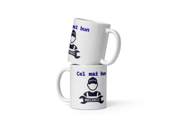 Cana personalizata Pentru cel mai bun mecanic – Cadou special – 330 ml  [1]