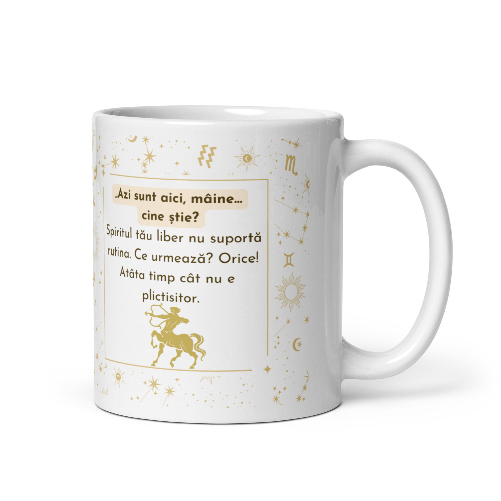 Cana personalizata „Sagetator – Aventurier si Optimist” – 11 oz. 330ml  [4]