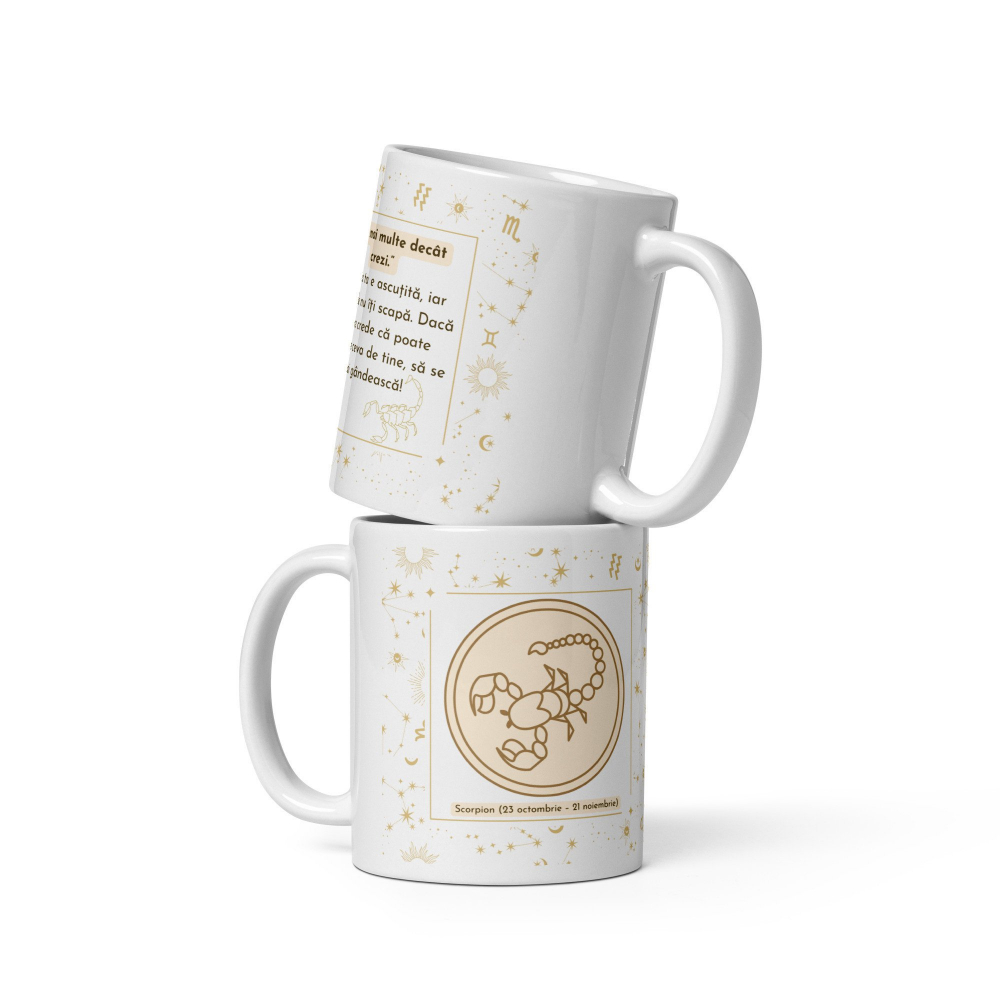Cana personalizata „Scorpion – Intensitate si Mister” – 11 oz. 330 ml  [2]