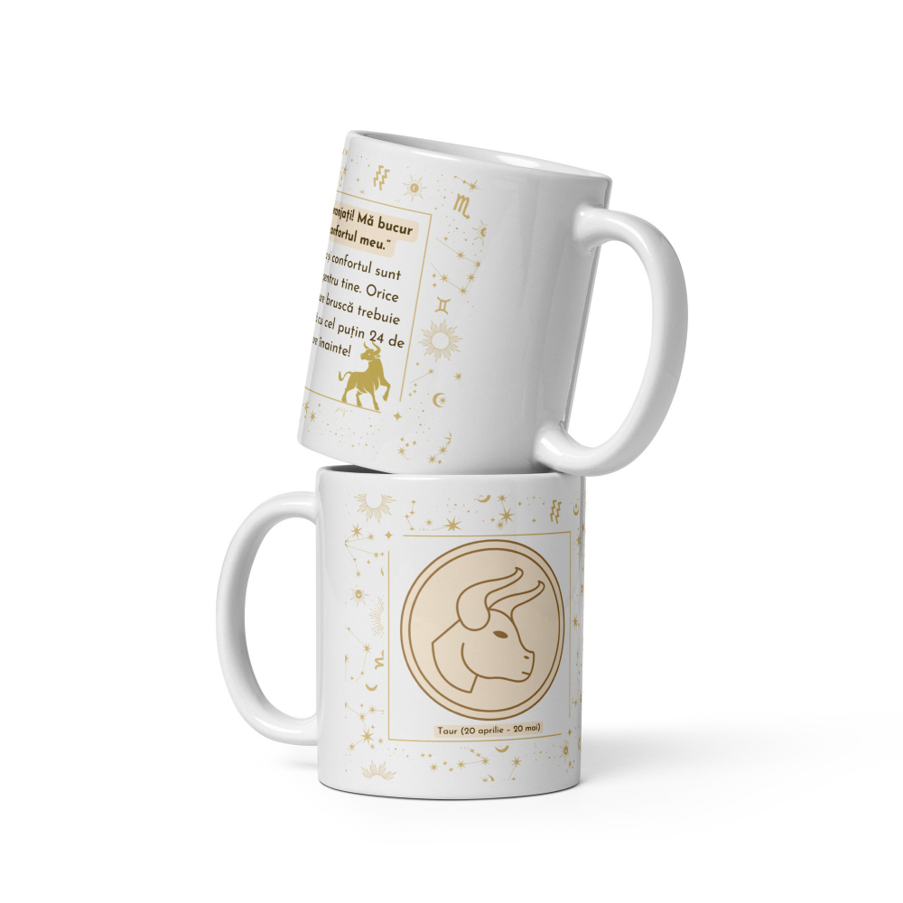 Cana personalizata „Taur – Stabilitate si Perseverenta” – 11 oz. 330 ml  [2]