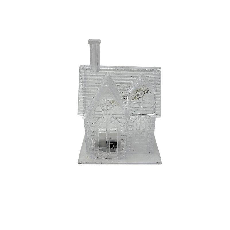 Casuta decorativa transparenta cu lumini LED, baterii incluse, 11x8x6cm [1]