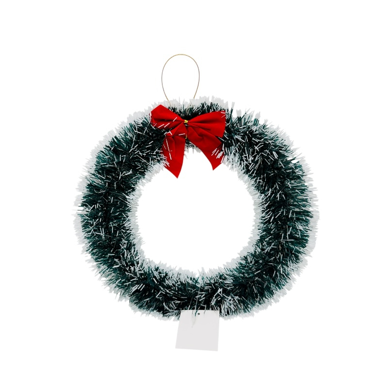 Coronita de Craciun artificiala 30 cm cu funda rosie decorativa [3]