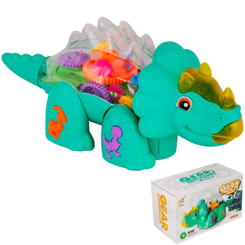 Dinozaur dragalas cu sunete si lumini, carcasa transparenta, Gear Dinozaur, 20×12×10cm, +3ani. [1]
