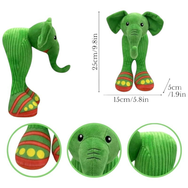 Lirili Larila – Jucarie Plus Elefant Verde cu Picioare Lungi si Design Absurd Brainrot | BaoBao [2]