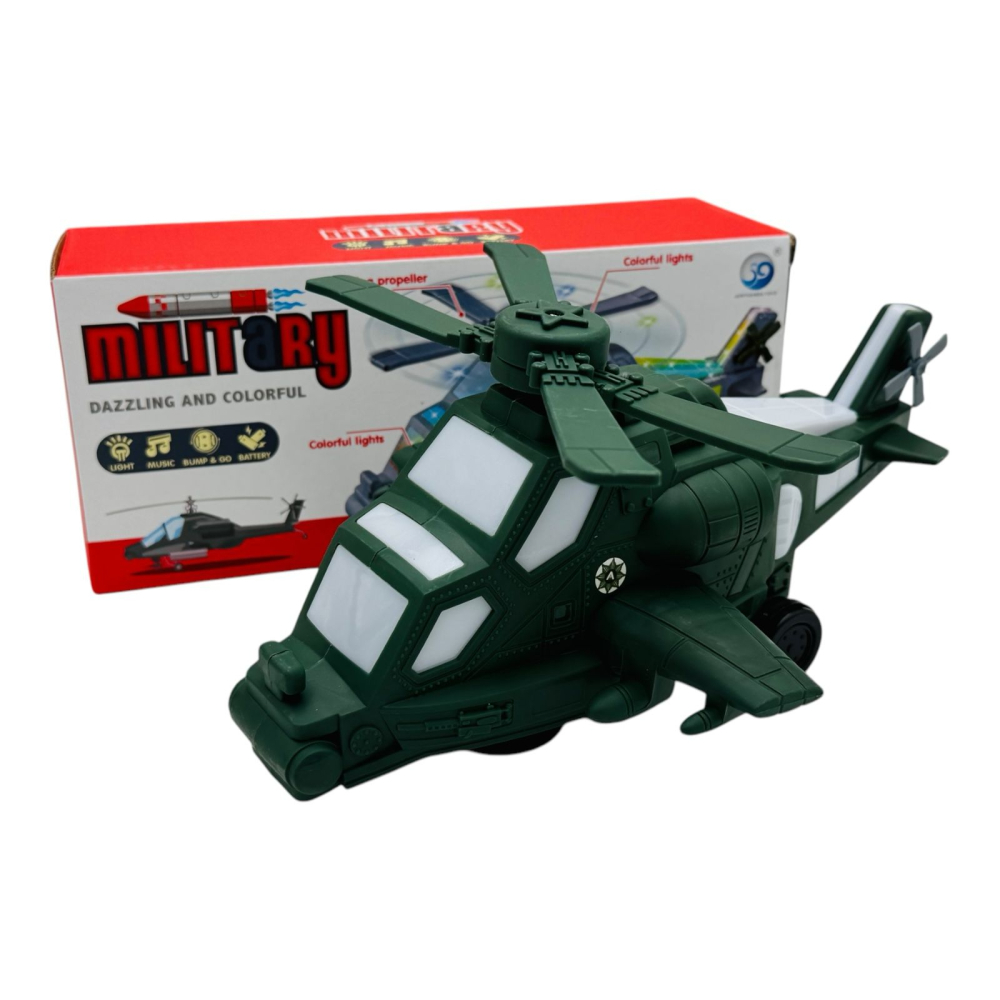Elicopter Militar de Jucarie cu Lumini si Sunete, 26x12x11 cm - Actiune si Aventuri  [2]