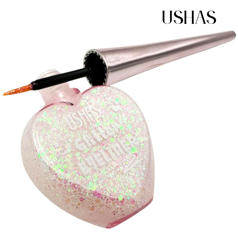 Eyeliner Glitter Ushas 01, 12g – Liner cu sclipici, ambalaj in forma de inima, look stralucitor, BaoBao [2]
