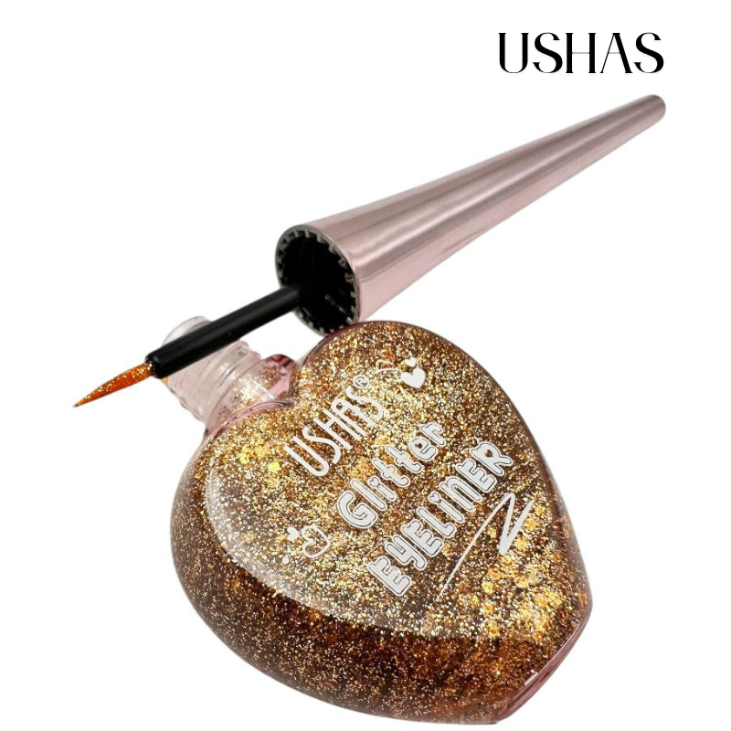 Eyeliner Glitter Ushas 05, 12g – Liner cu sclipici intens, ambalaj in forma de inima, efect stralucitor, BaoBao [1]