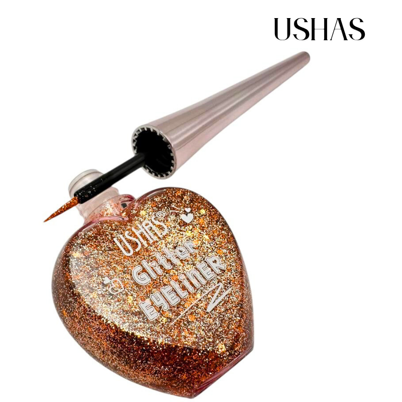 Eyeliner Glitter Ushas 06, 12g – Liner cu sclipici colorat, ambalaj in forma de inima, efect spectaculos, BaoBao [2]